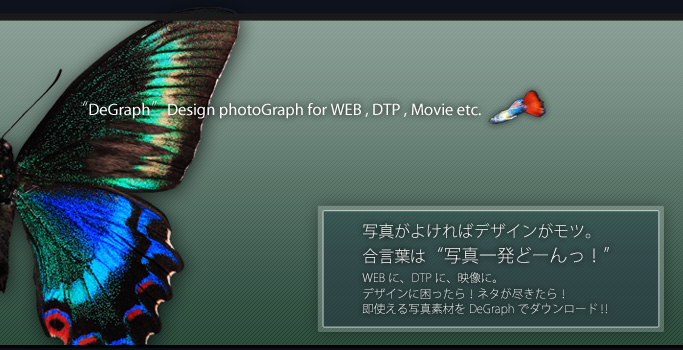 WEBに、DTPに、映像に。デザインに困ったら！ネタが尽きたら！即使える写真素材をDeGraphでダウンロード!!